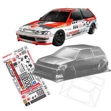 TM303 Honda Civic 3 III PC Clear Body Shell W/ Sticker 210MM Wheelbase