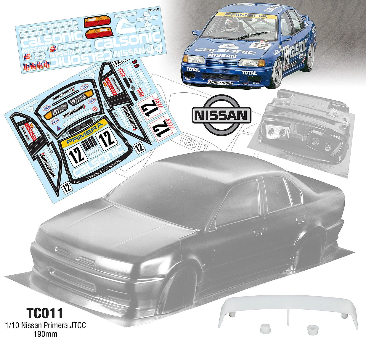 TC011 Nissan Primera Calsonic JTCC FF01 FWD Chassis Car 1/10 R/C (58147 Replica) 3 TC011 Nissan Primera Calsonic JTCC FF01 FWD Chassis Car 1/10 R/C (58147 Replica)