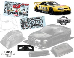TC043 1/10 Nissan GTR R33 Pennzoil, 190mm Tamiya TT01 TT02 HPI Kyosho Drift MST