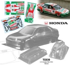 TC039 1/10 Honda EG9 JTCC Castrol, 190mm Tamiya TT01 TT02