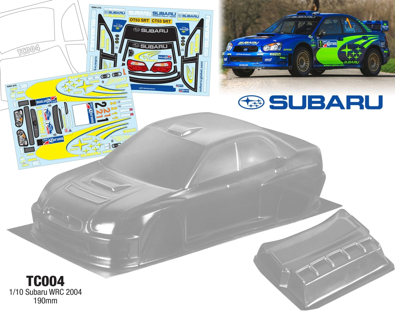 TC004 1/10 Subaru WRC 2004 (190mm) Tamiya TT01 TT02 HPI LC 3 TC004 1/10 Subaru WRC 2004 (190mm) Tamiya TT01 TT02 HPI LC