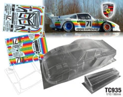 TC935 On Road Car Porsche Apple Clear Body Tamiya TT01 TT02 190mm X 257mm