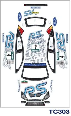 TC303 RS Ford Focus WRC Tamiya #58308 Replica TT01 TT02 HPI 190mm 257mm -Model World Shop focusrs