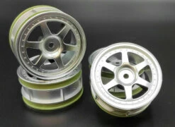 TAMIYA 1:10 WHEELS (4 PCS) FOR E.G. ISUZU MU 6-SPOKE 26MM "SILVER" # 309334189 -Model World Shop s l1600 3